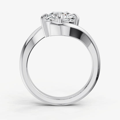 Cushion Bypass Oval Engagement Ring