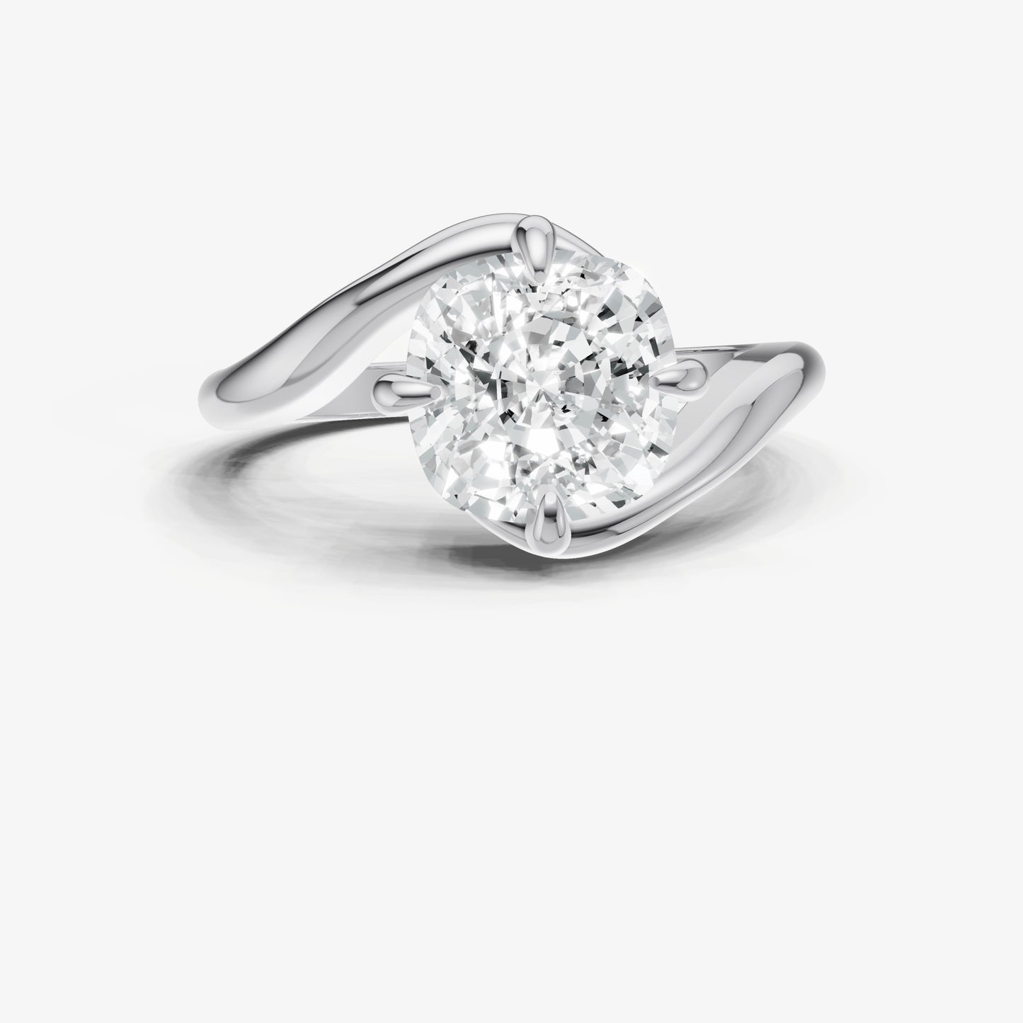 Cushion Bypass Oval Engagement Ring
