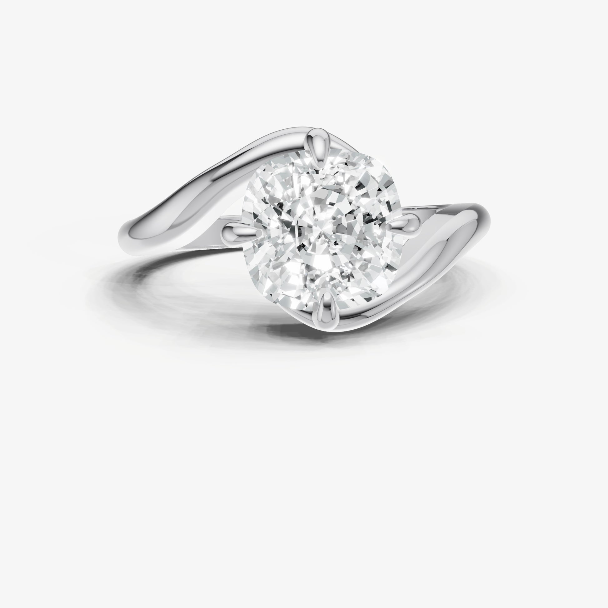 Cushion Bypass Oval Engagement Ring