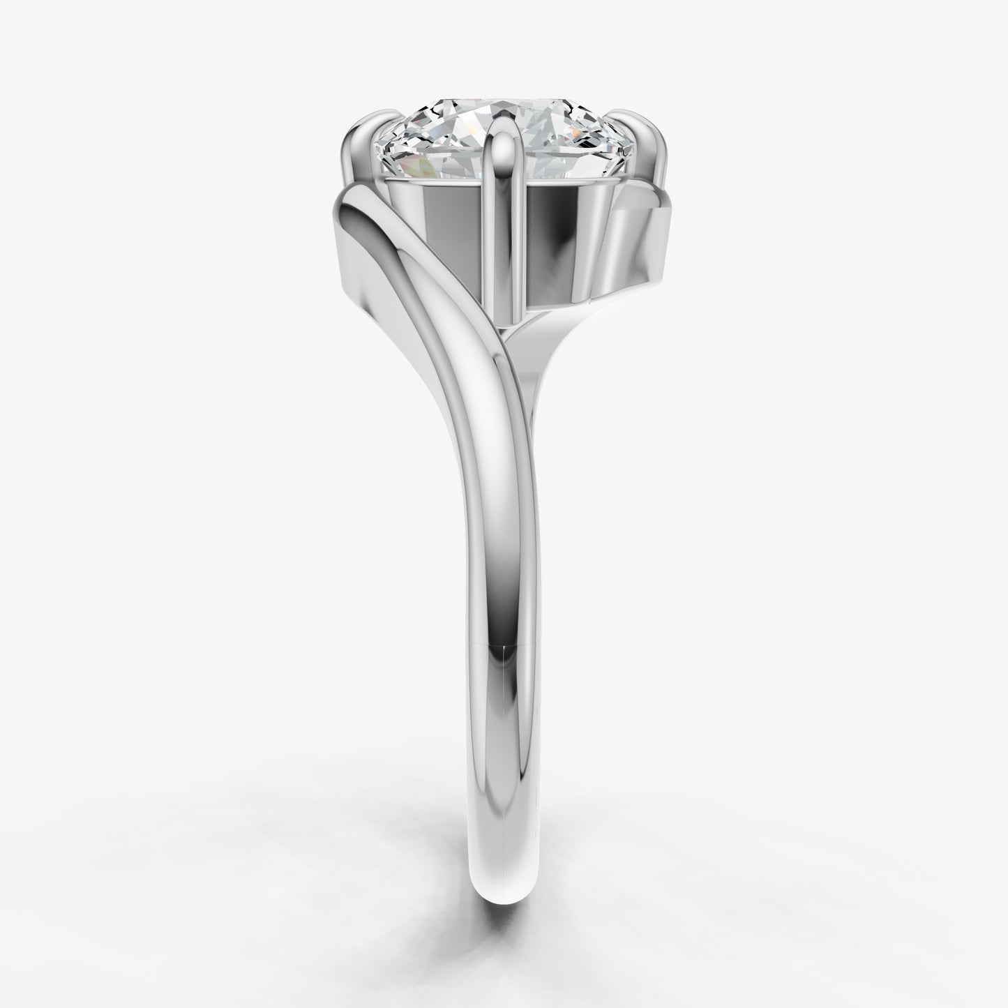 Cushion Bypass Oval Engagement Ring