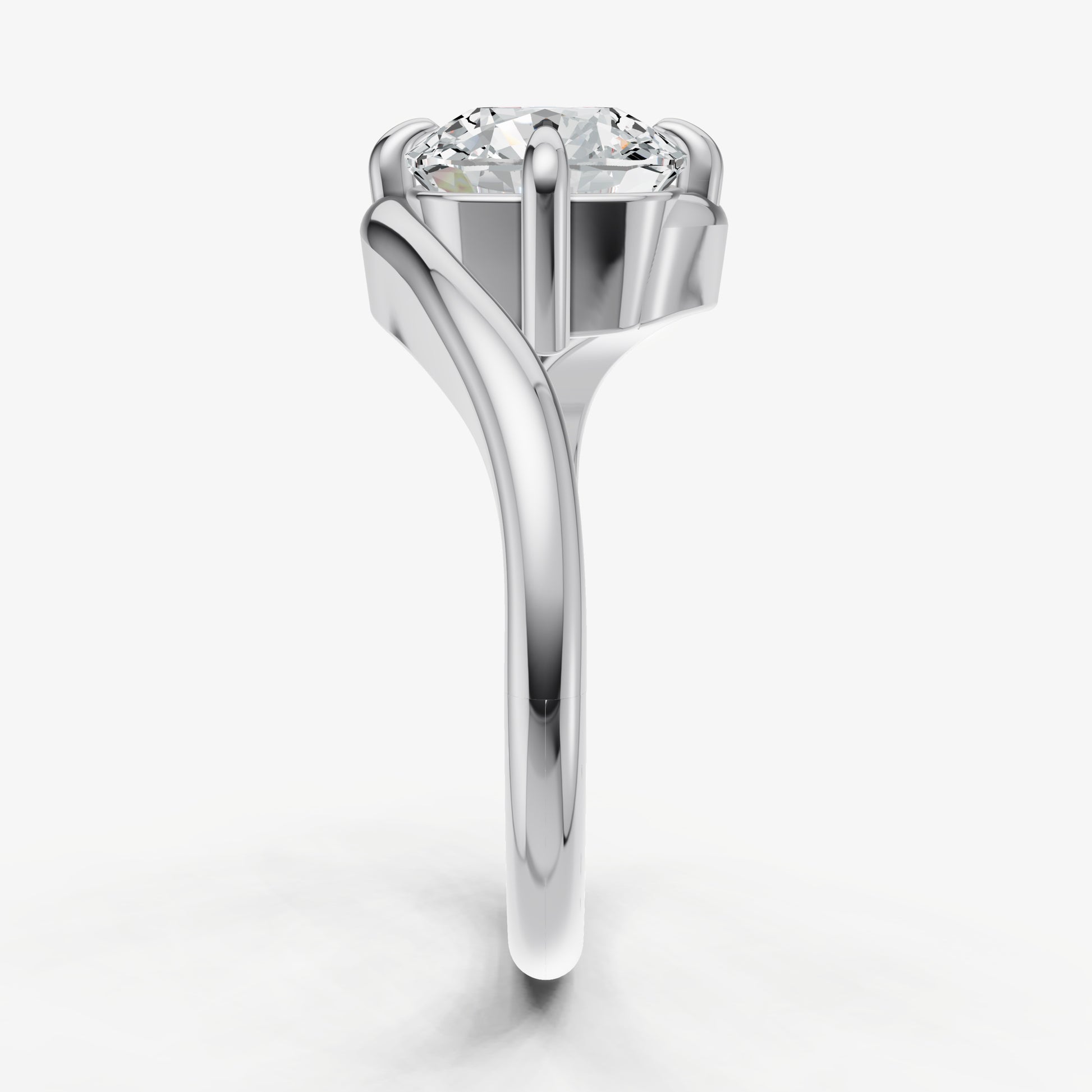 Cushion Bypass Oval Engagement Ring