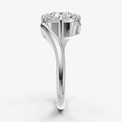 Cushion Bypass Oval Engagement Ring