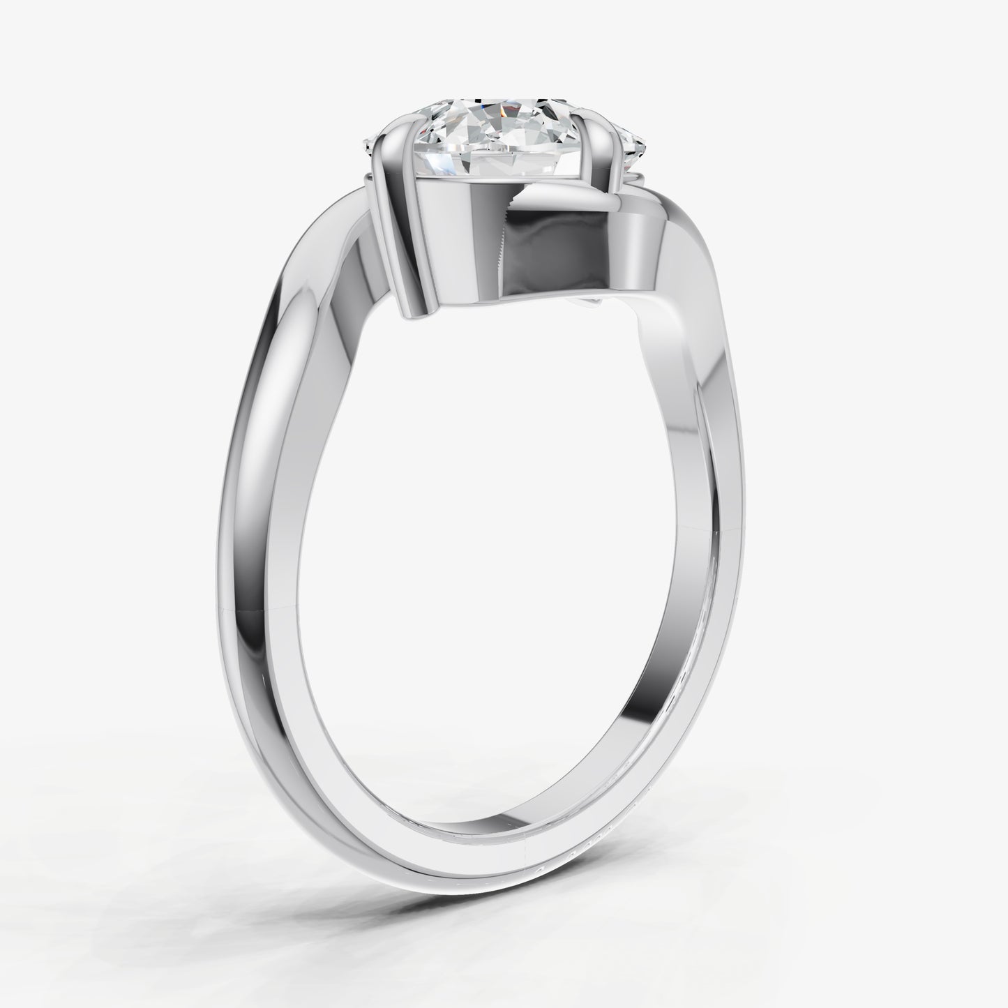 Cushion Bypass Oval Engagement Ring