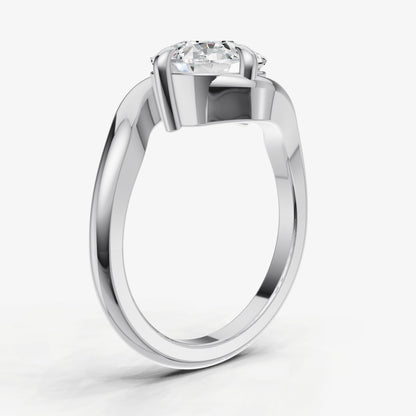 Cushion Bypass Oval Engagement Ring
