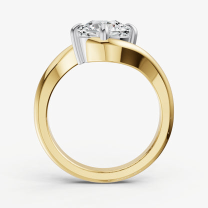 Cushion Bypass Oval Engagement Ring
