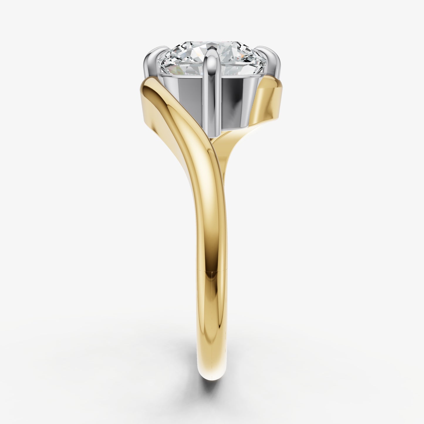 Cushion Bypass Oval Engagement Ring