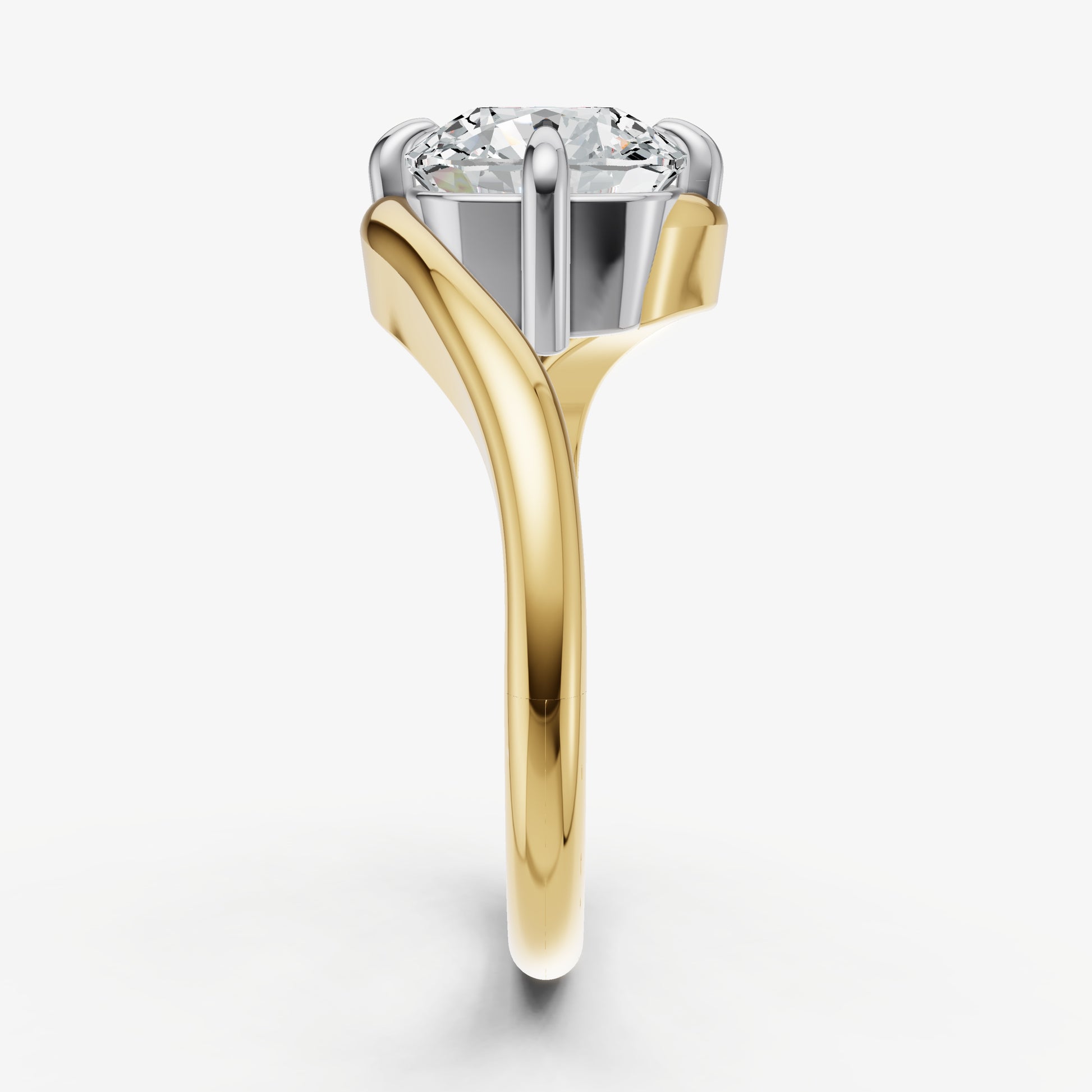 Cushion Bypass Oval Engagement Ring