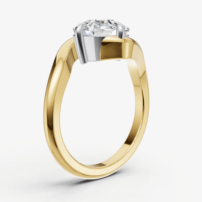 Cushion Bypass Oval Engagement Ring