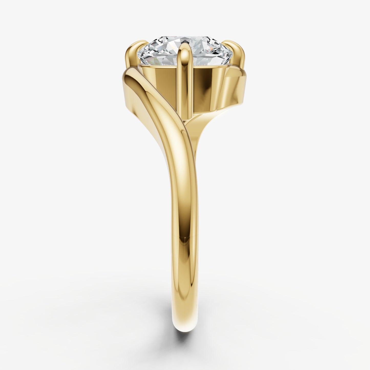 Cushion Bypass Oval Engagement Ring