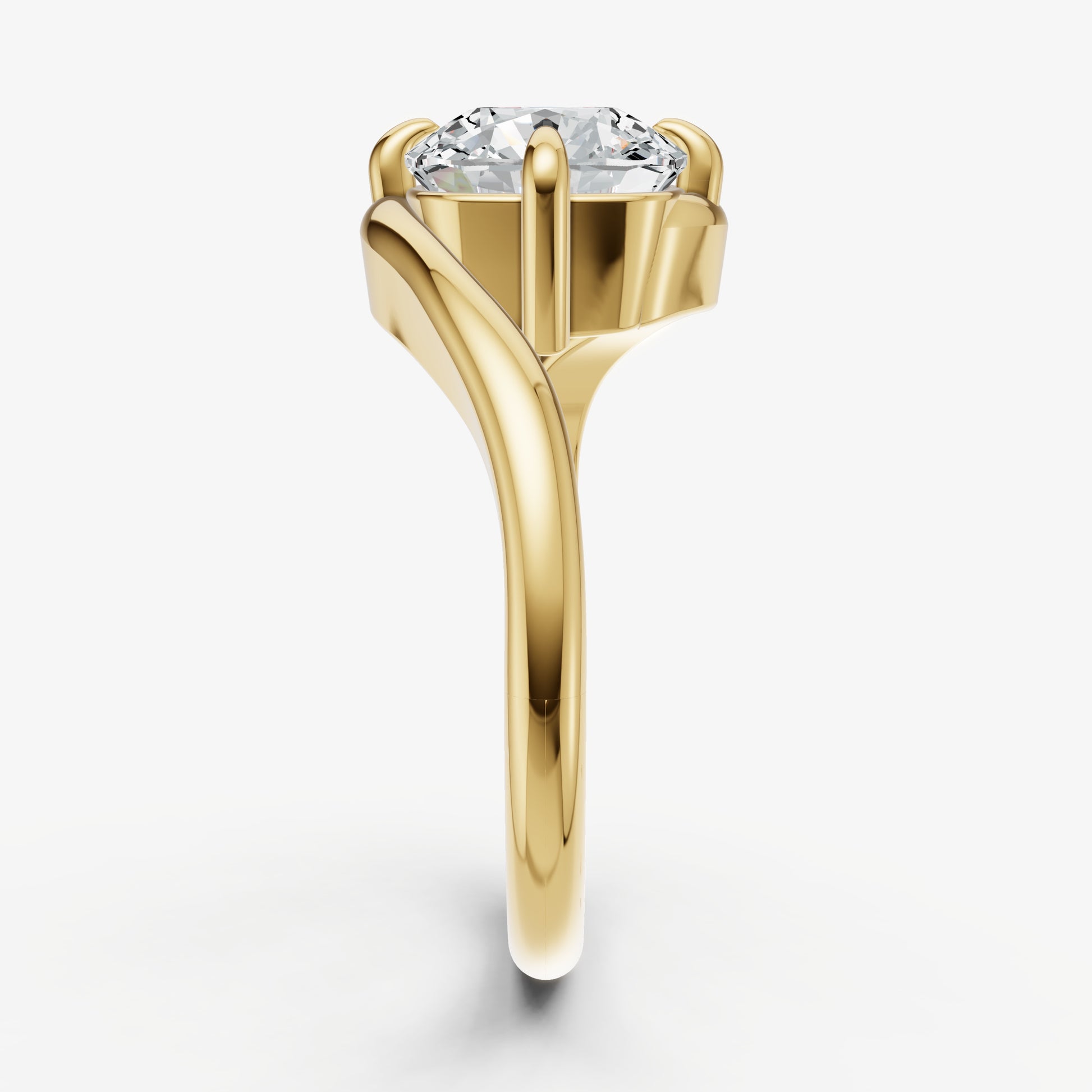 Cushion Bypass Oval Engagement Ring