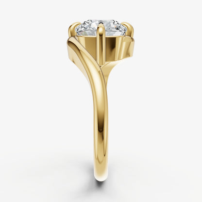 Cushion Bypass Oval Engagement Ring