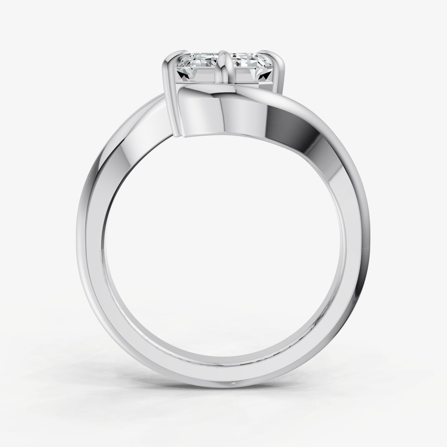Emerald Bypass Oval Engagement Ring