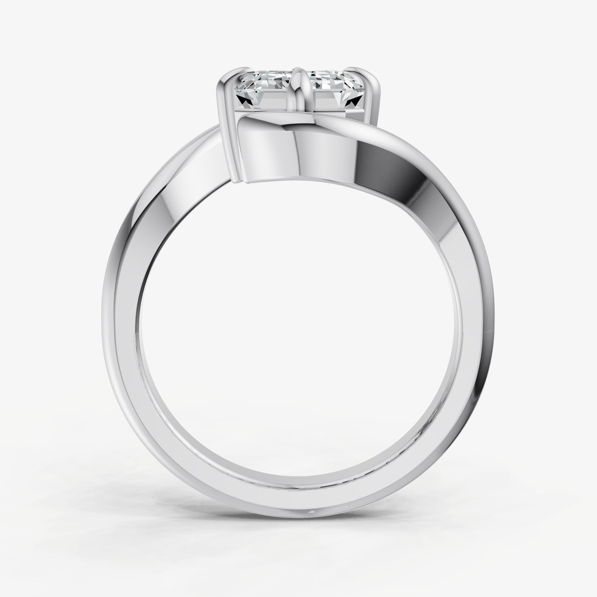 Emerald Bypass Oval Engagement Ring