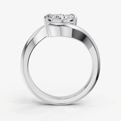 Emerald Bypass Oval Engagement Ring