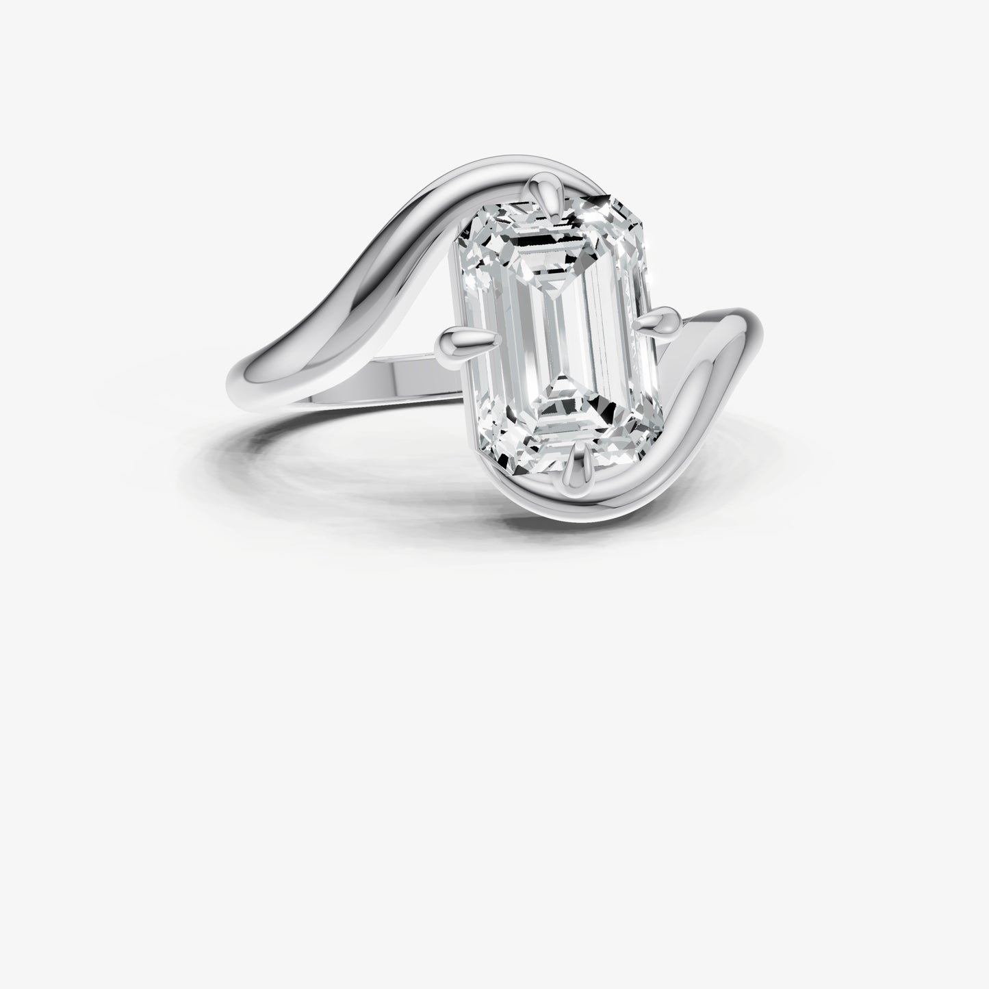 Emerald Bypass Oval Engagement Ring