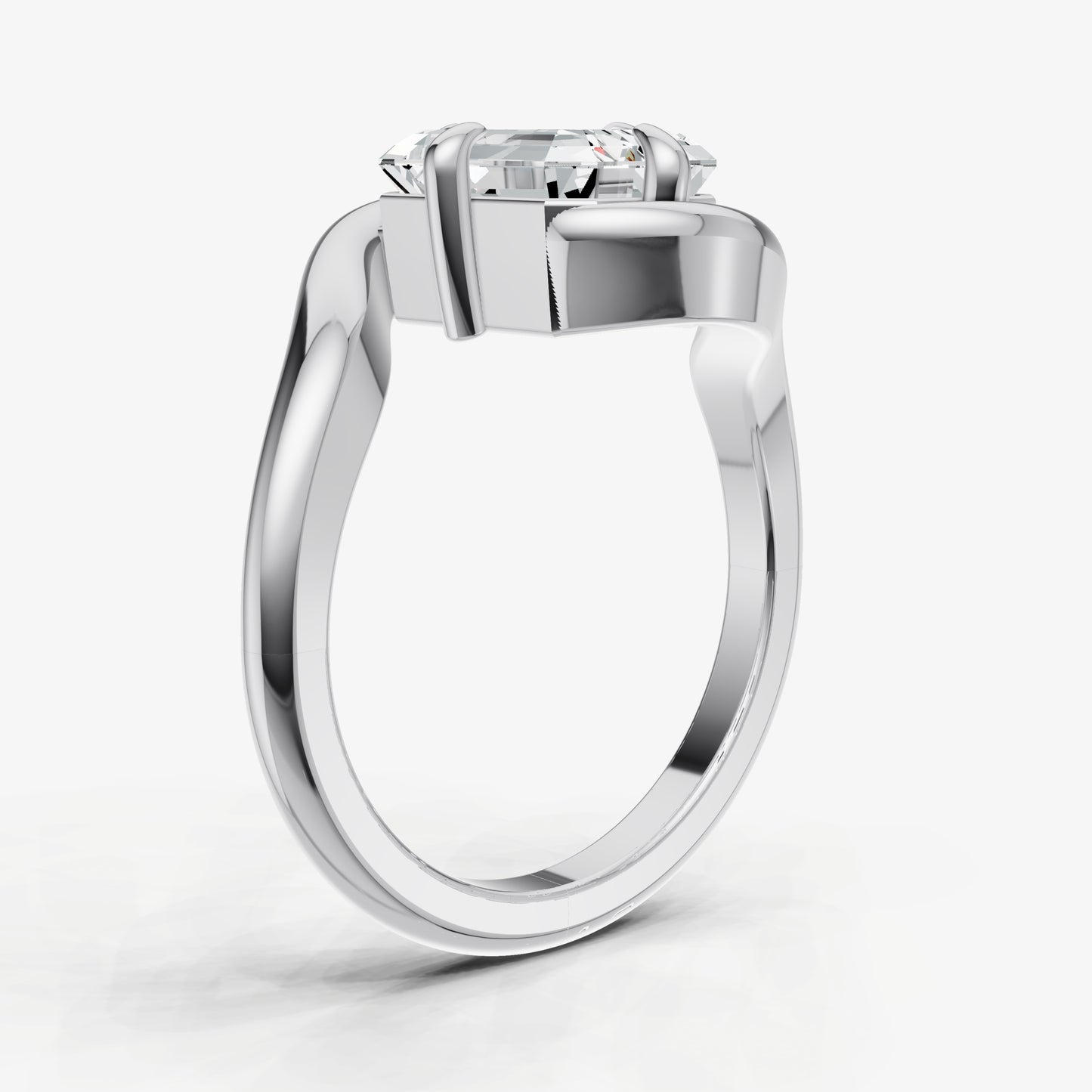 Emerald Bypass Oval Engagement Ring