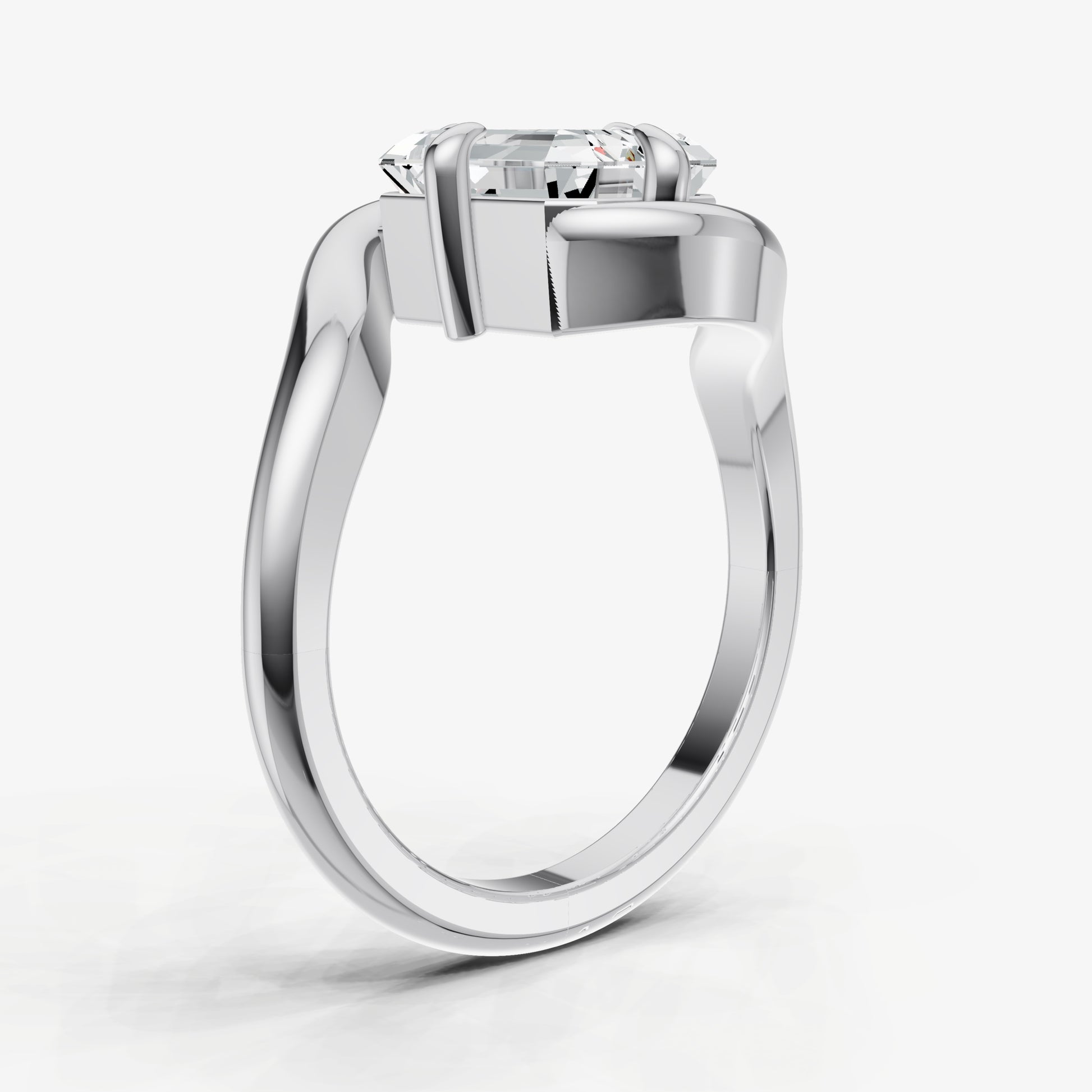 Emerald Bypass Oval Engagement Ring