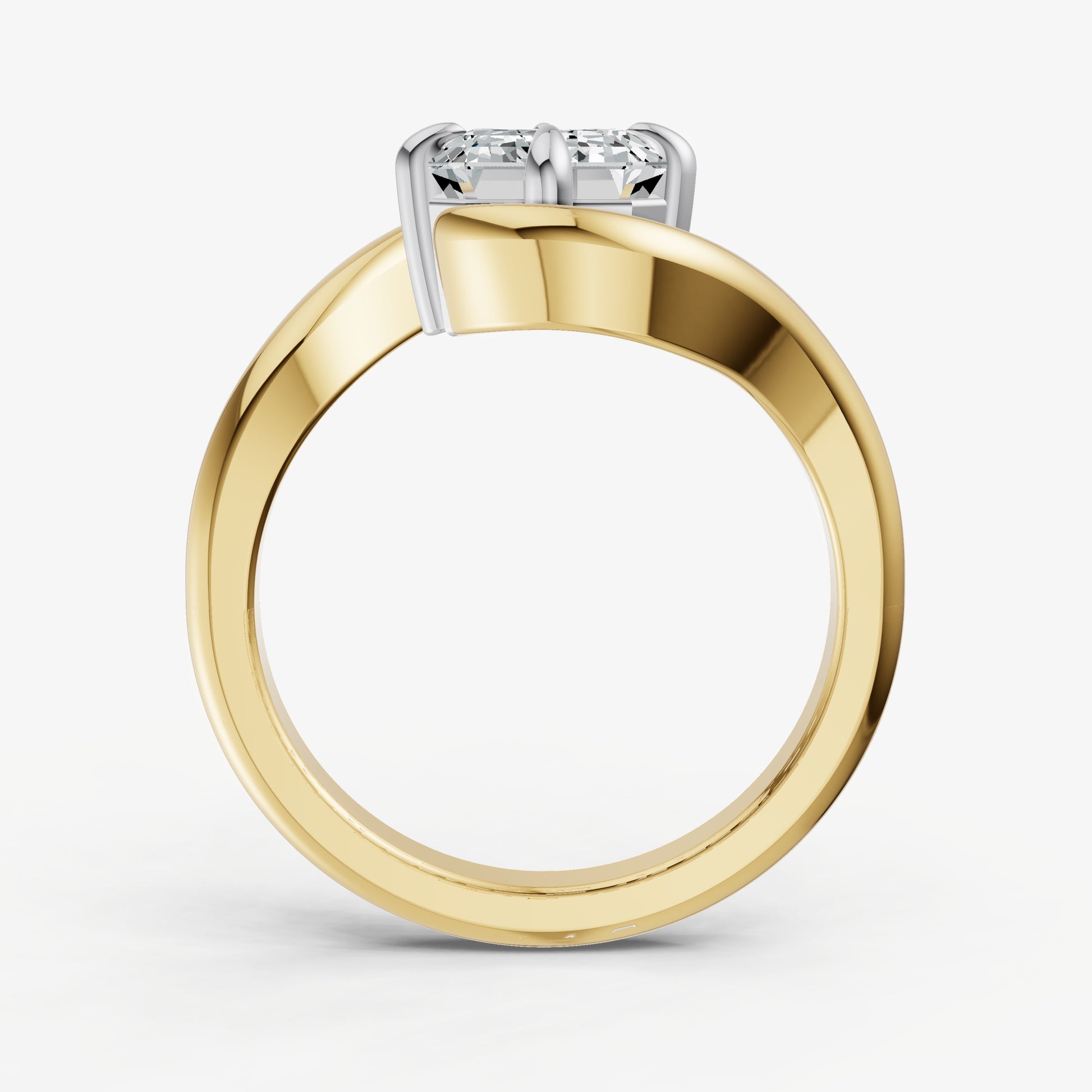 Emerald Bypass Oval Engagement Ring