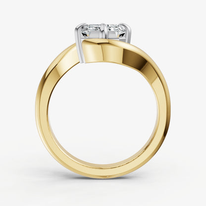 Emerald Bypass Oval Engagement Ring