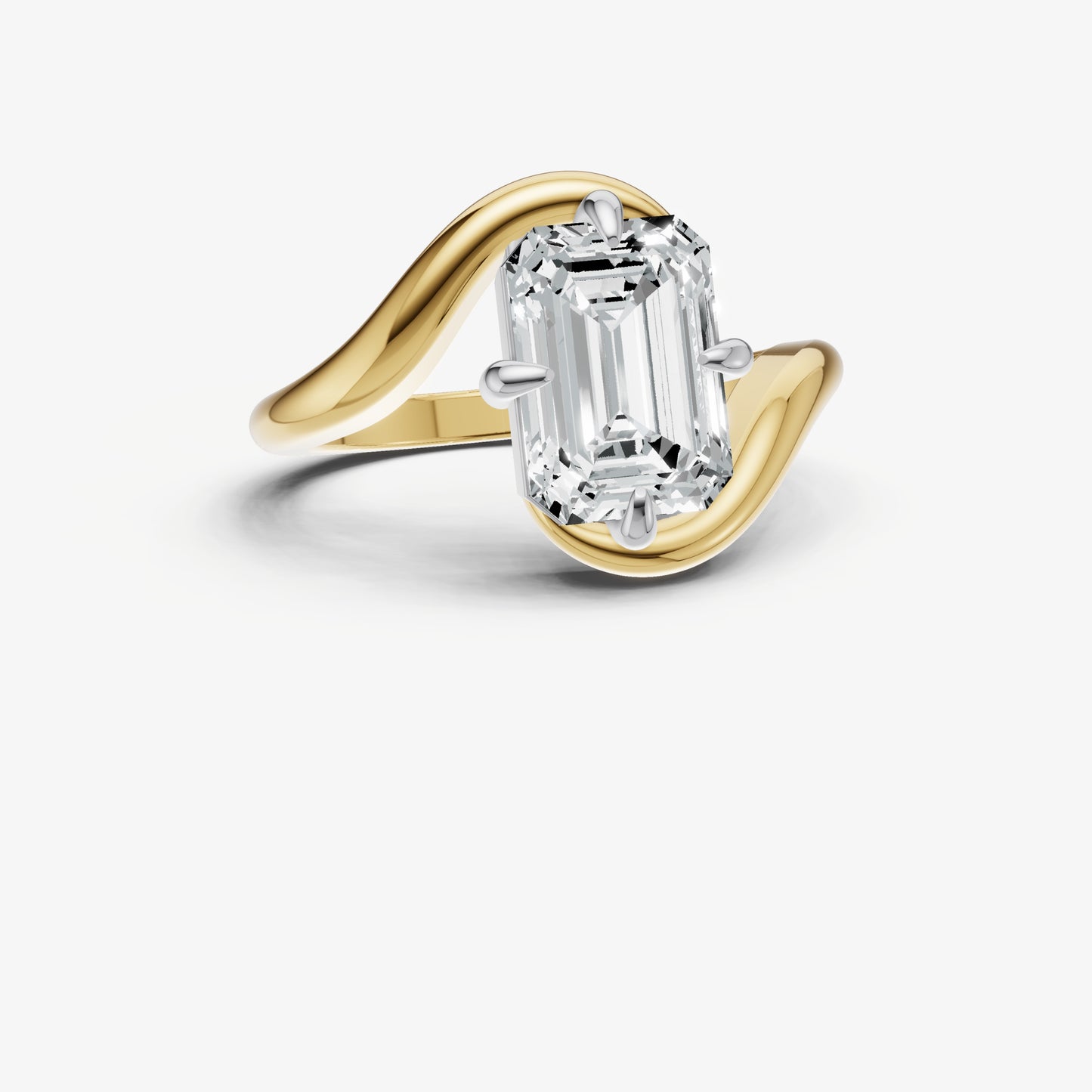 Emerald Bypass Oval Engagement Ring
