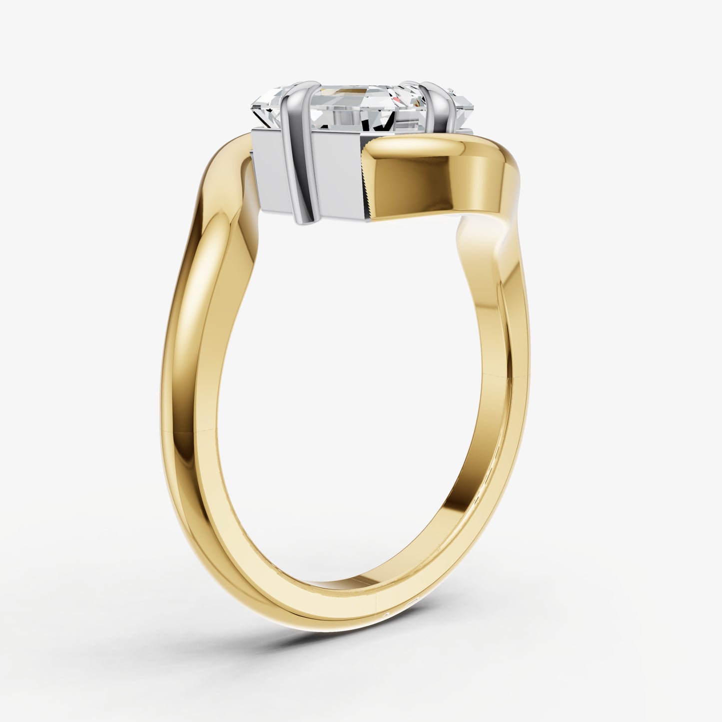 Emerald Bypass Oval Engagement Ring