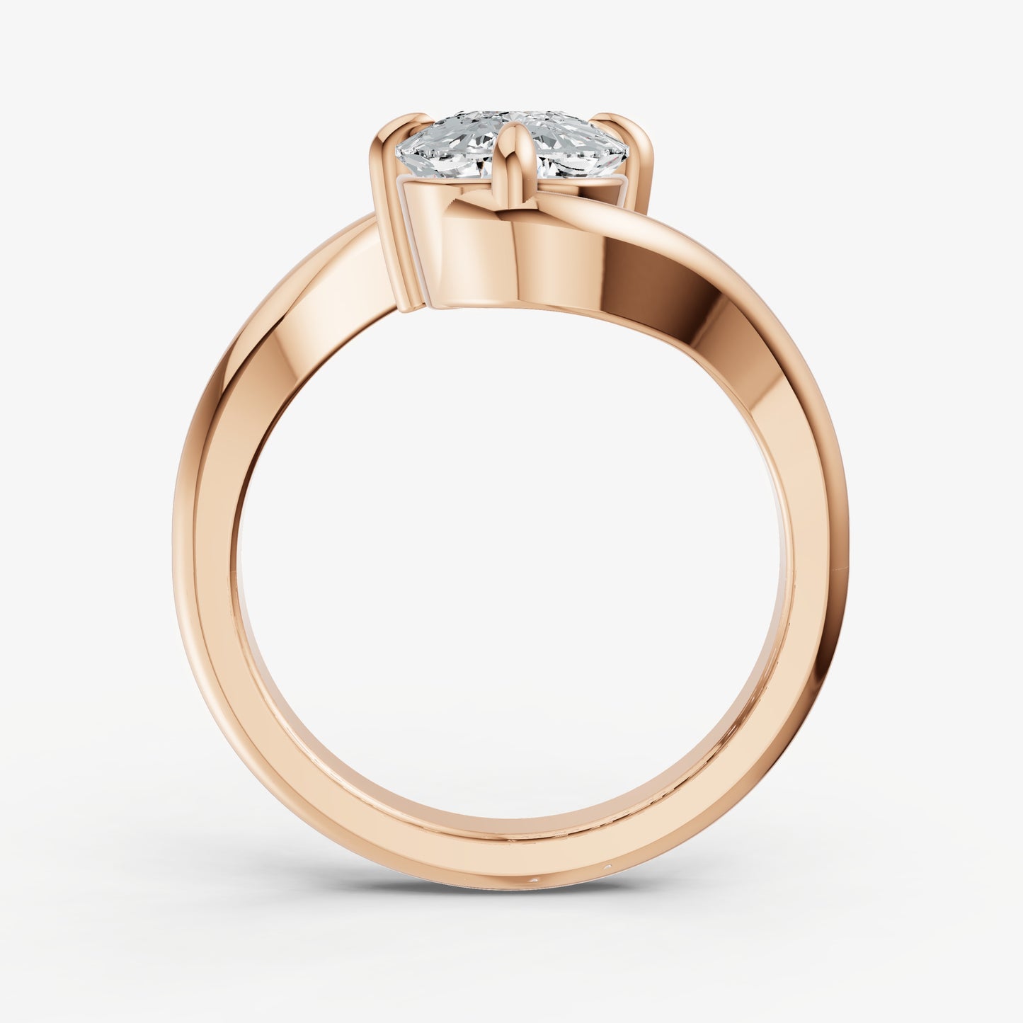 Elongated Cushion Bypass Oval Engagement Ring