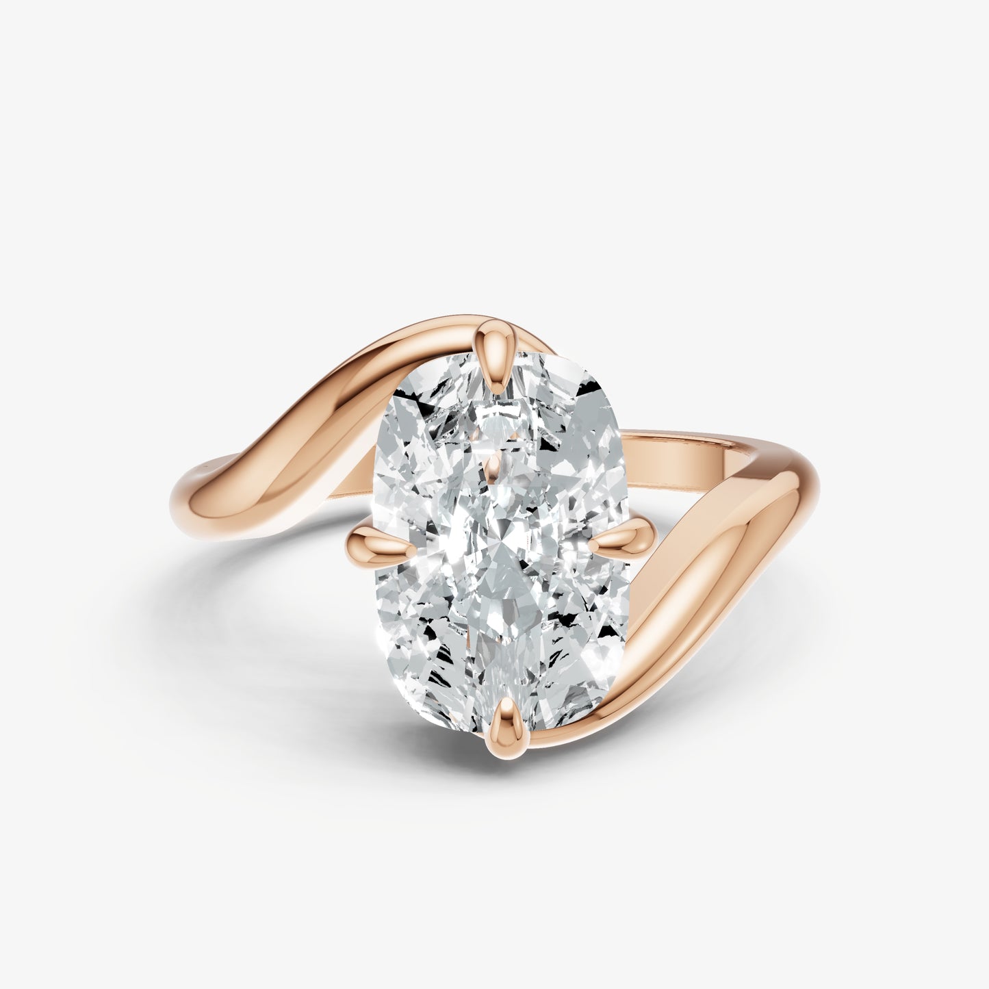 Elongated Cushion Bypass Engagement Ring