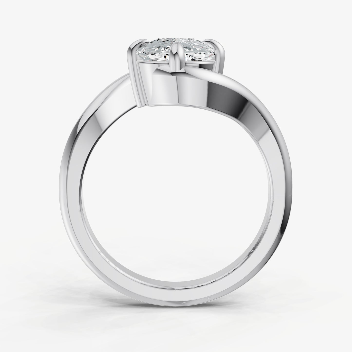 Elongated Cushion Bypass Oval Engagement Ring