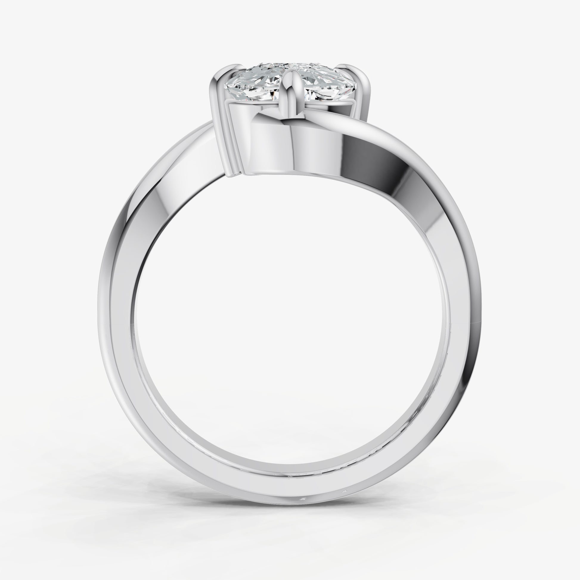 Elongated Cushion Bypass Oval Engagement Ring