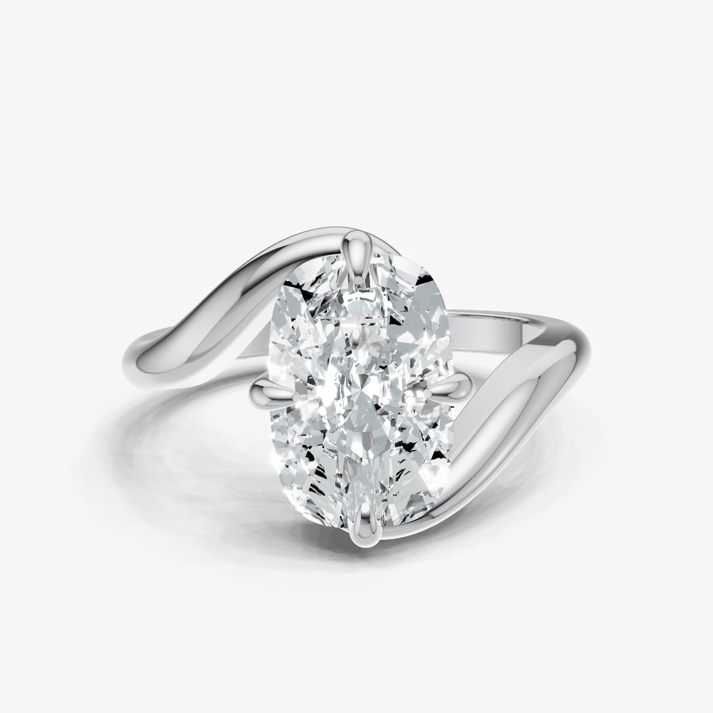 Elongated Cushion Bypass Engagement Ring