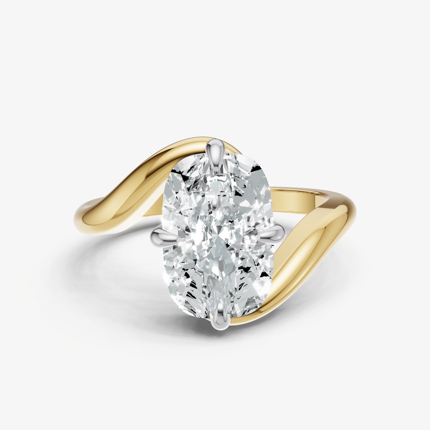 Elongated Cushion Bypass Engagement Ring