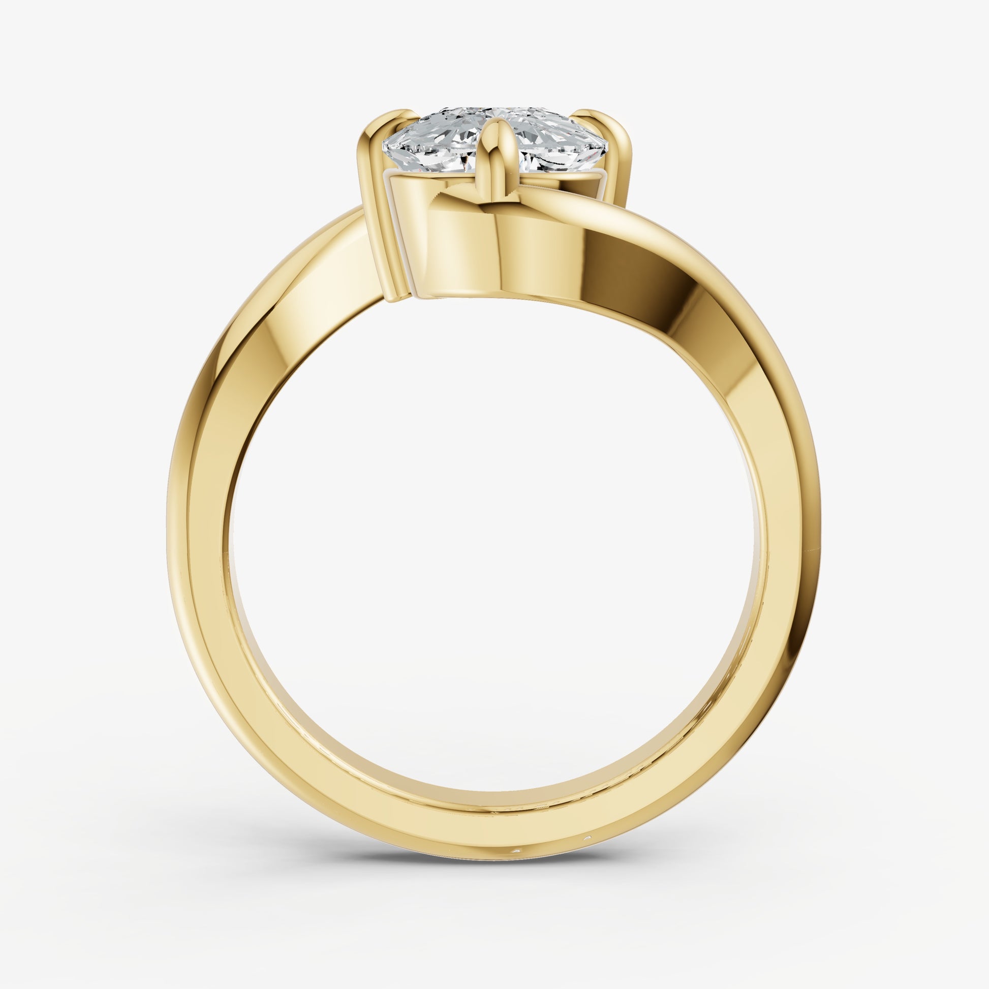 Elongated Cushion Bypass Oval Engagement Ring