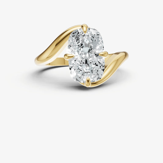 Elongated Cushion Bypass Oval Engagement Ring
