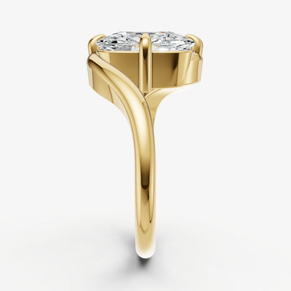 Elongated Cushion Bypass Oval Engagement Ring
