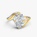 Elongated Cushion Bypass Engagement Ring