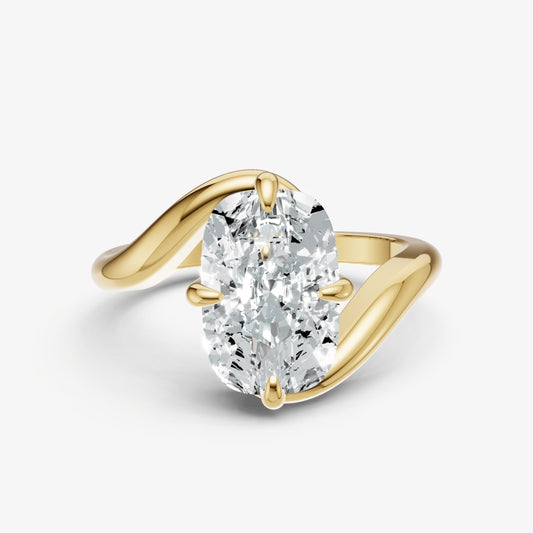 Elongated Cushion Bypass Engagement Ring
