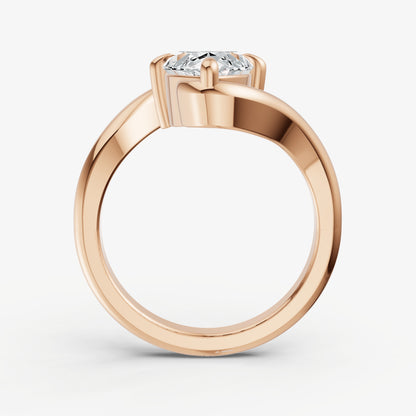 Marquise Bypass Oval Engagement Ring