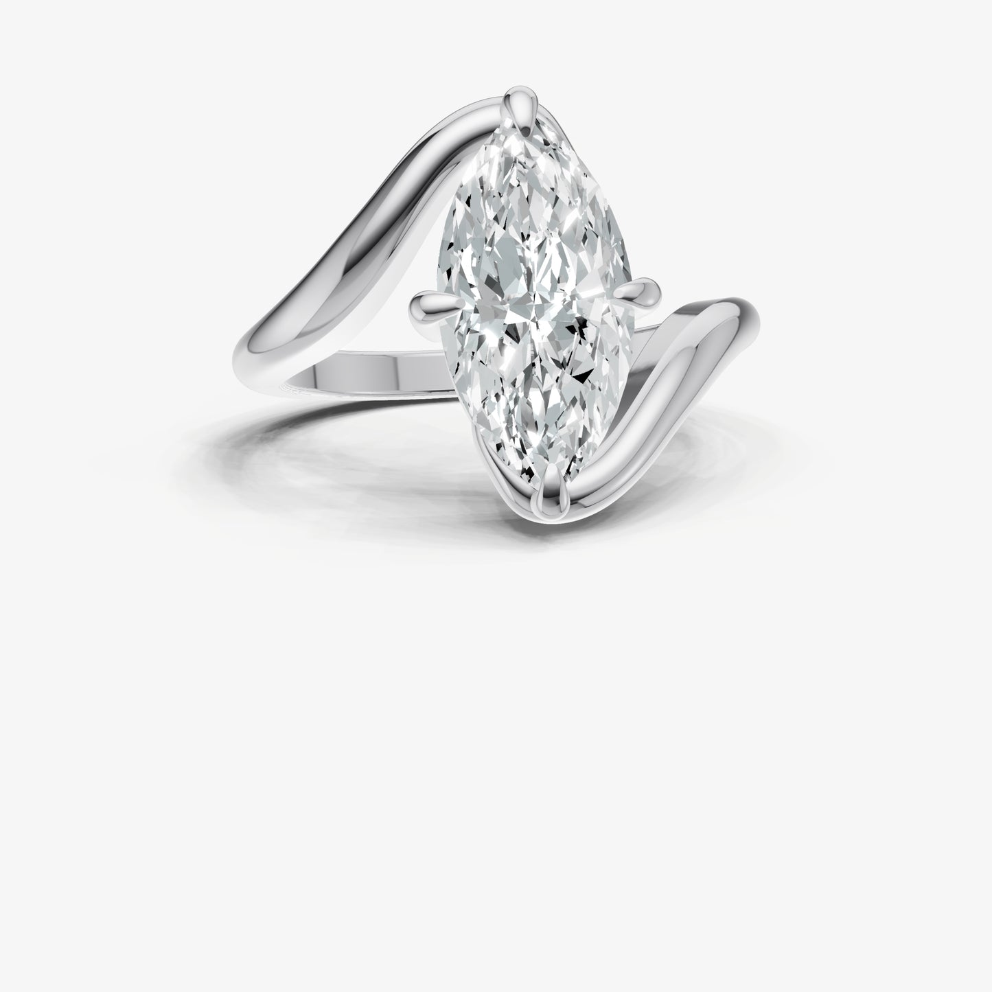 Marquise Bypass Oval Engagement Ring
