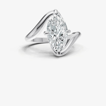 Marquise Bypass Oval Engagement Ring