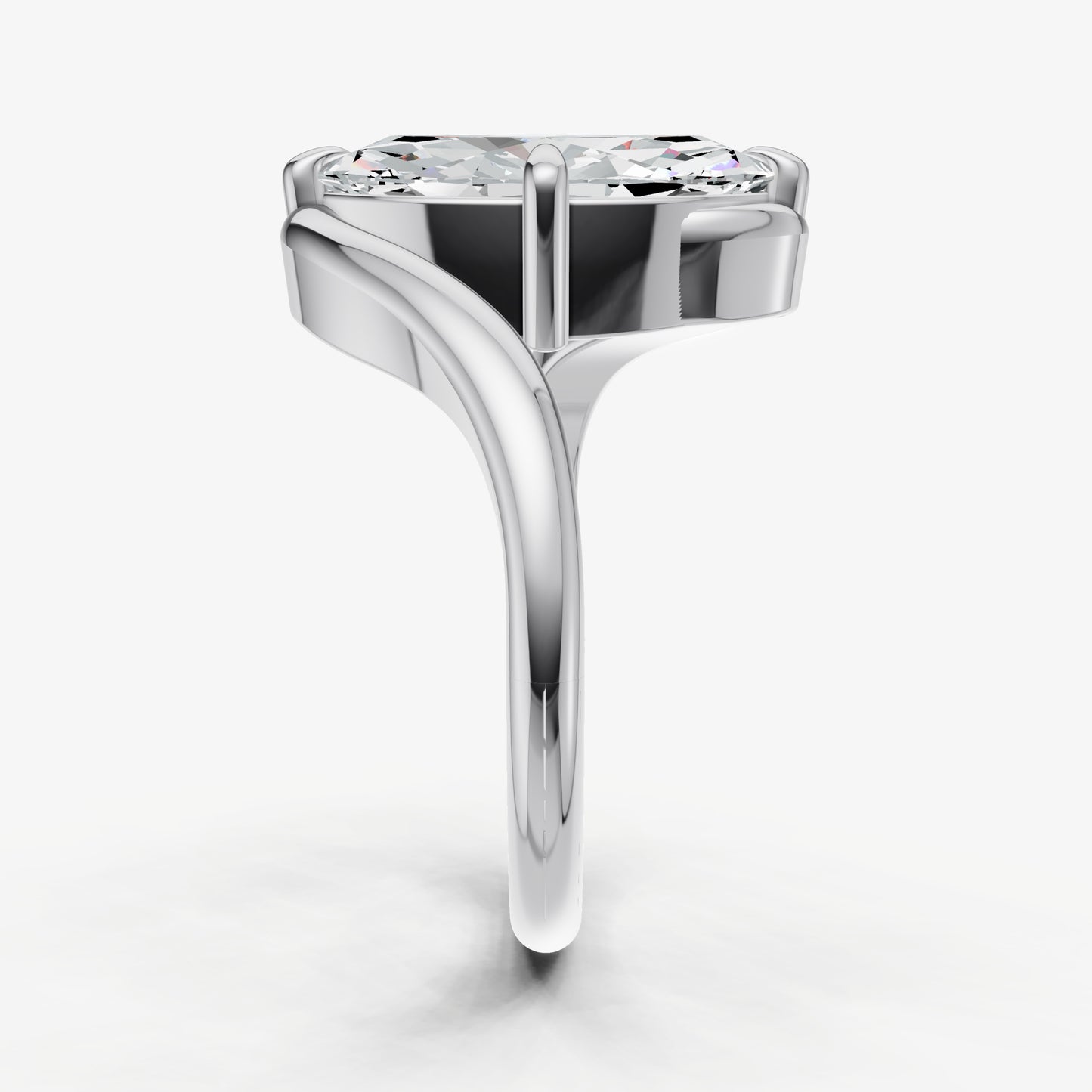 Marquise Bypass Oval Engagement Ring