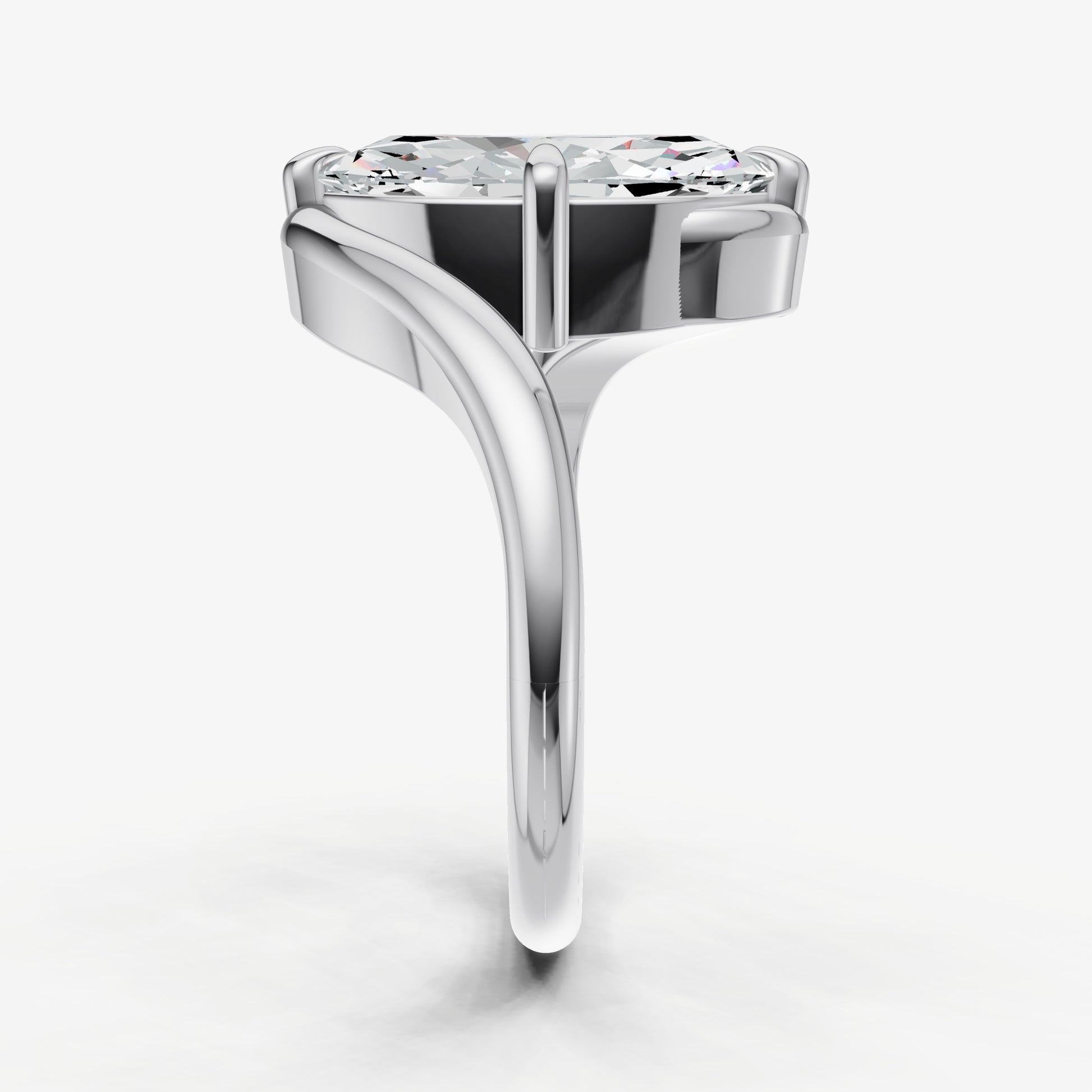 Marquise Bypass Oval Engagement Ring