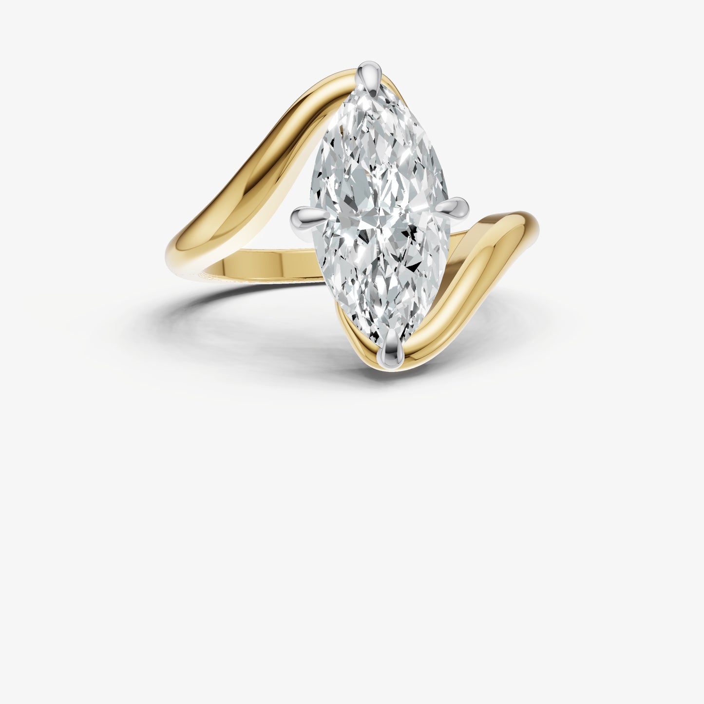 Marquise Bypass Oval Engagement Ring
