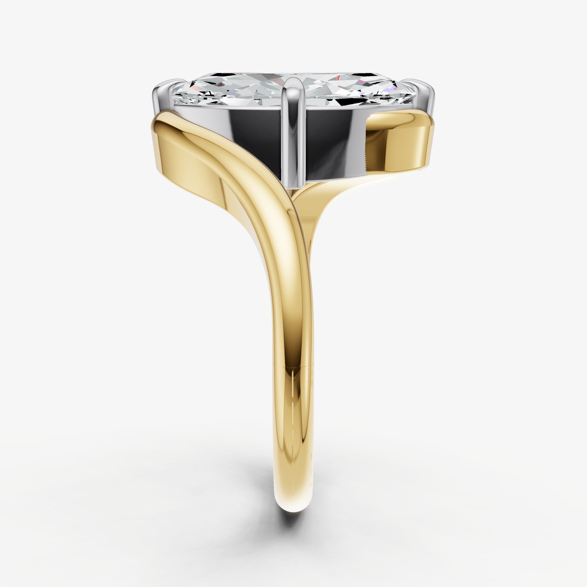 Marquise Bypass Oval Engagement Ring