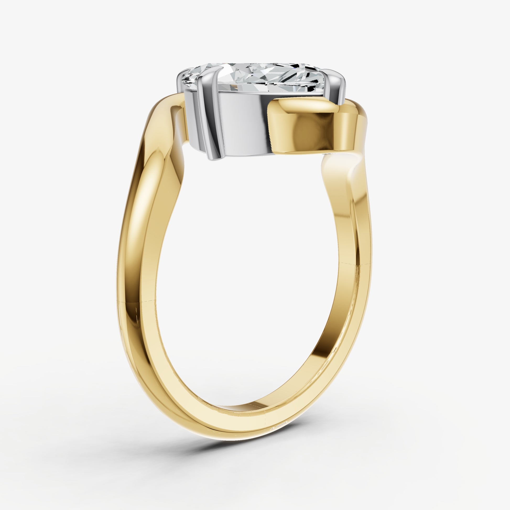 Marquise Bypass Oval Engagement Ring