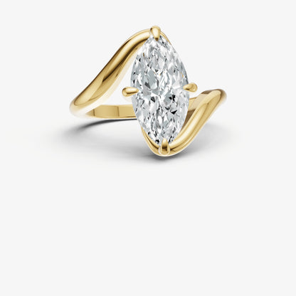 Marquise Bypass Oval Engagement Ring