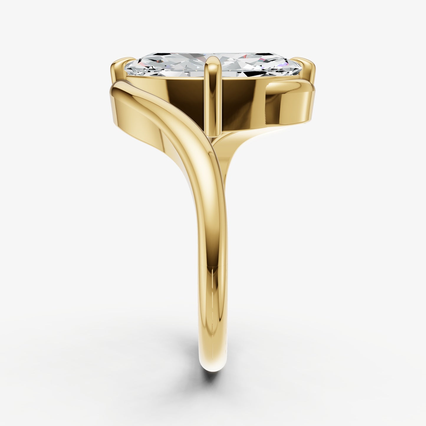 Marquise Bypass Oval Engagement Ring