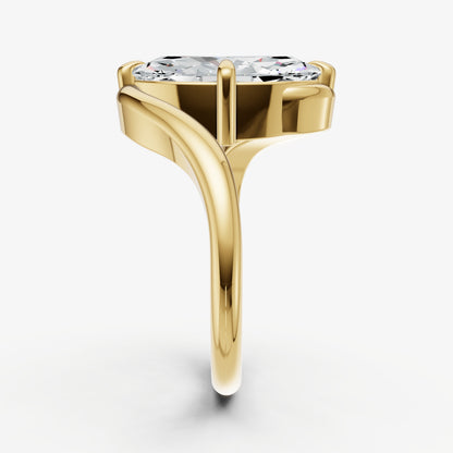 Marquise Bypass Oval Engagement Ring