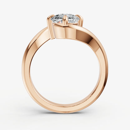 Old Miner Bypass Oval Engagement Ring
