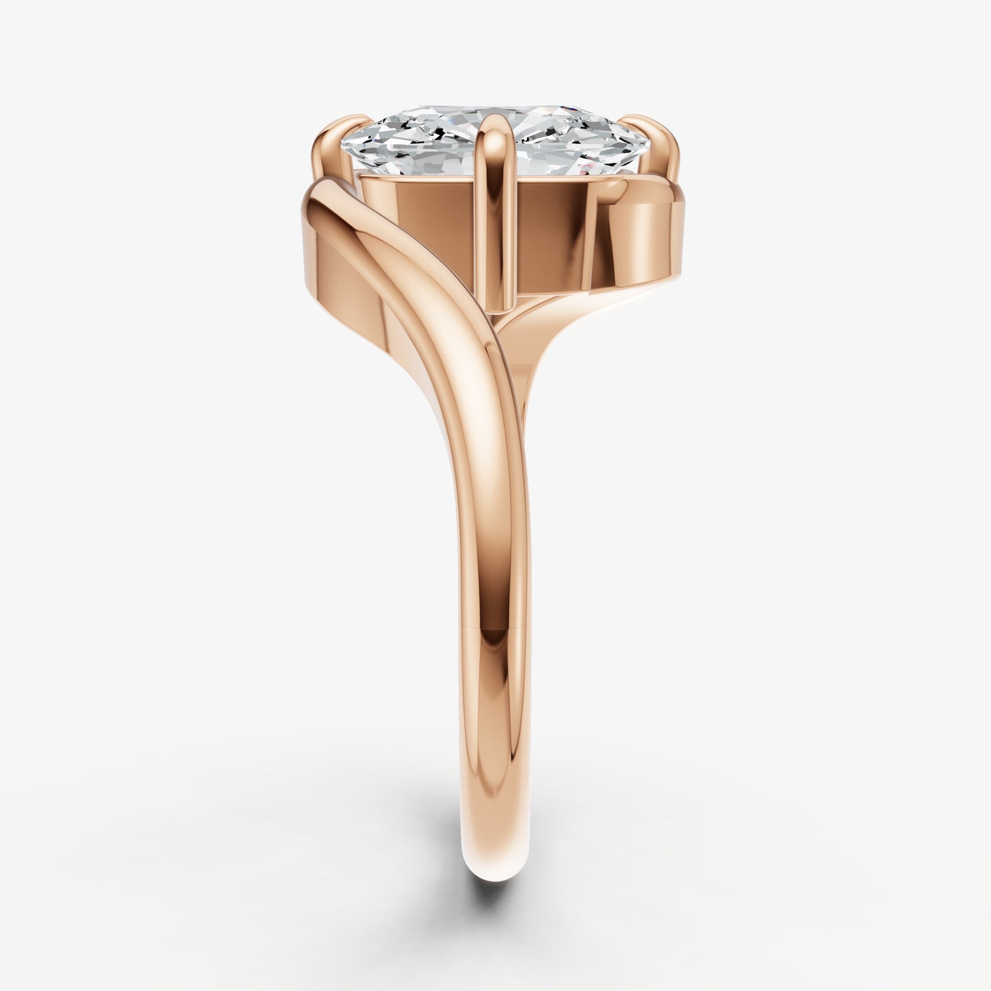 Old Miner Bypass Oval Engagement Ring