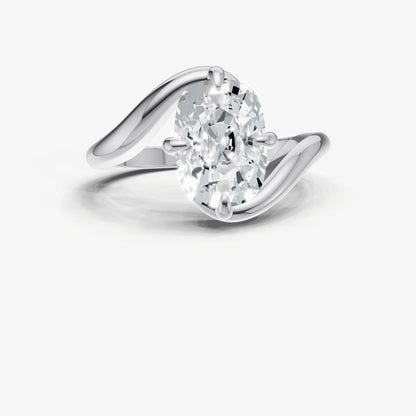 Old Miner Bypass Oval Engagement Ring